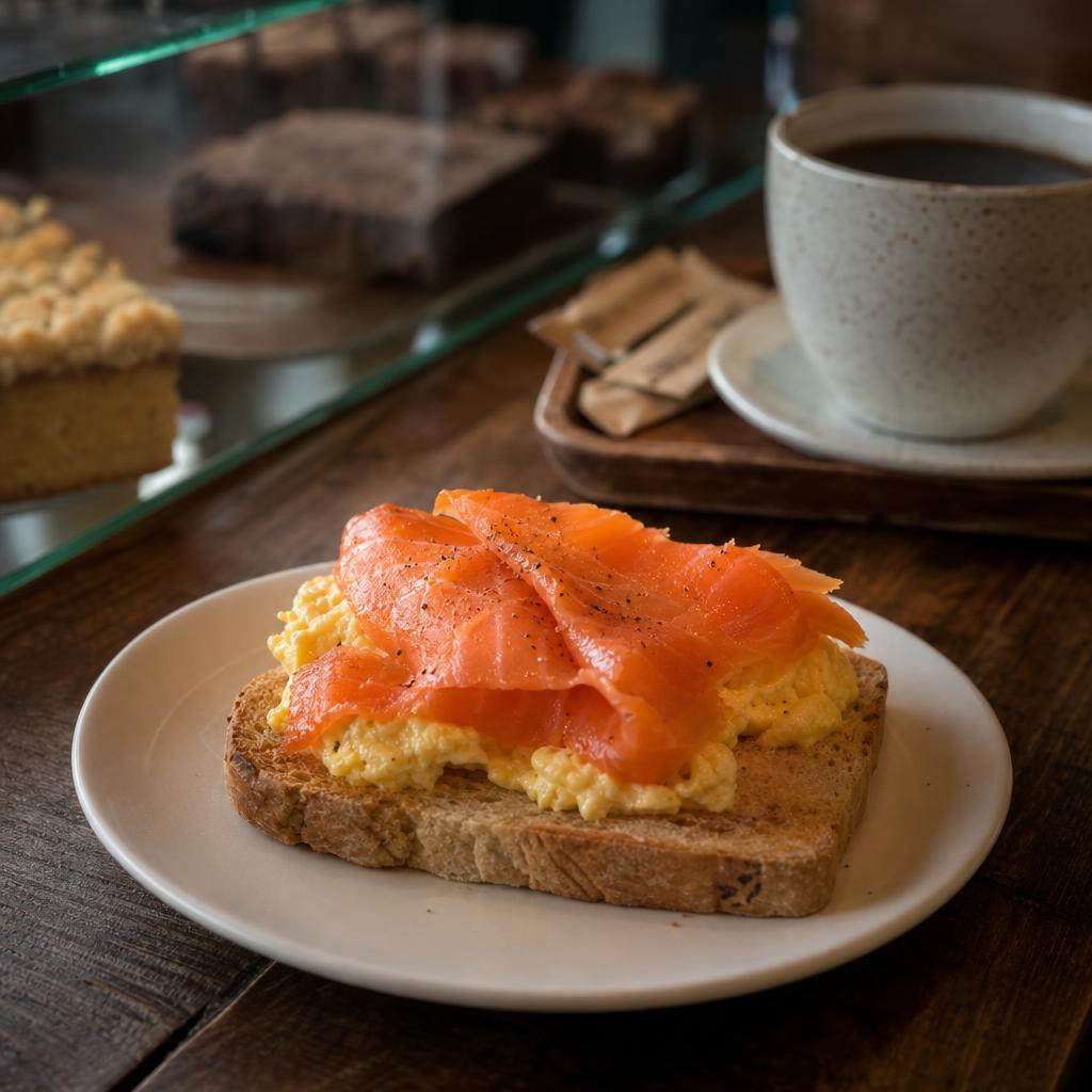Salmon and scrambled egg